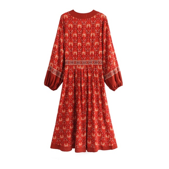 FLASH SALE!! Marseille Red Paisley Bohemian Dress - Picture 5 of 5